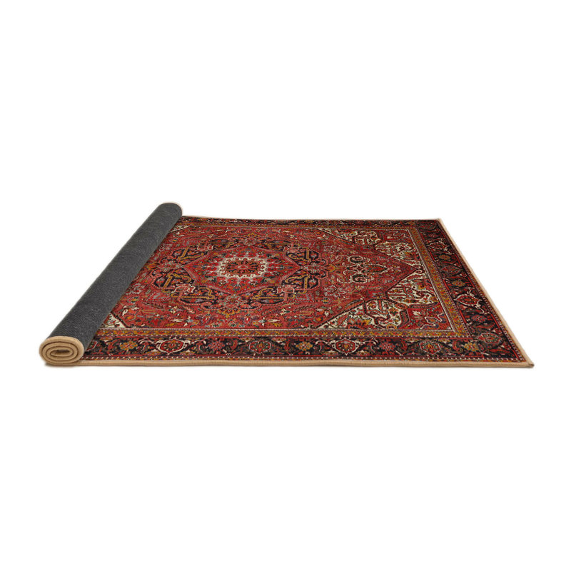 Tapis oriental brun / rouge Atlas, Rond 6 pi