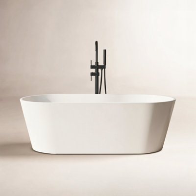 Solid Surface Oval Freestanding Soaking Bathtub