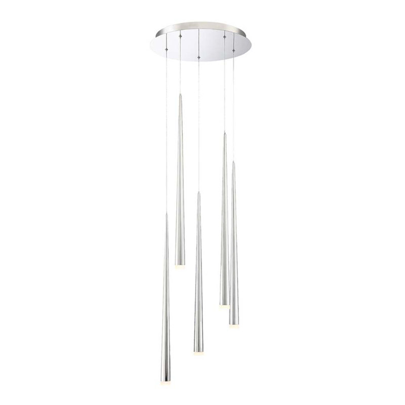 Cascade 5 - Light Chandelier, Polished Nickel