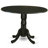 5 Piece Kitchen Table & Chairs Set Includes a Round Dining Table with Dropleaf and 4 Mineral Blue Linen Fabric Upholstered Chairs, Black-1587380776-1587380783-1538101150