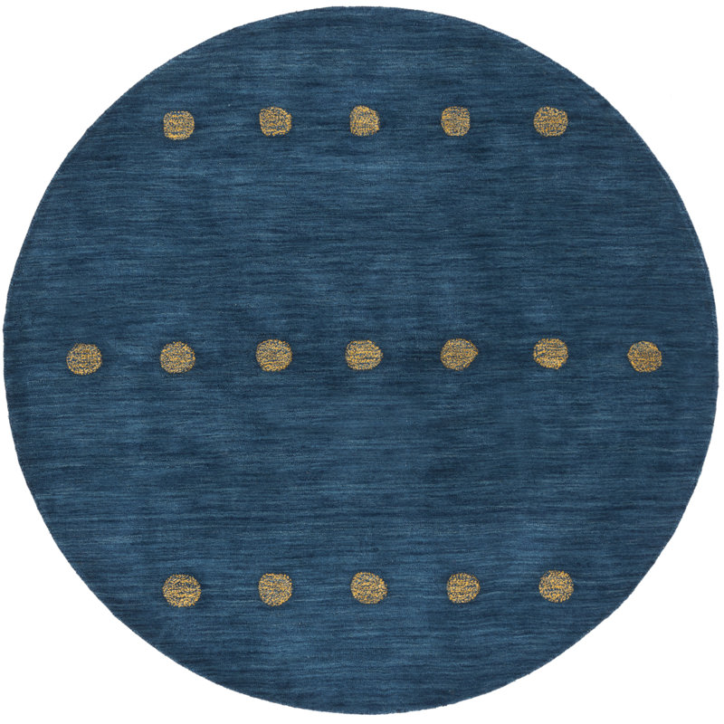 Pixley Hand Loomed Wool Polka Dots Rug, Round 8'