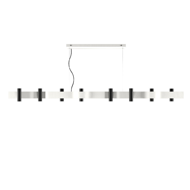 Luminaire suspendu Flow Accord, Blanc organique, H 5,31 po x l 70,87 po x P 4,33 po, 16
