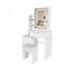 Bureau de coiffeuse moderne avec éclairage à DEL réglable, rangement et fauteuil-63910531