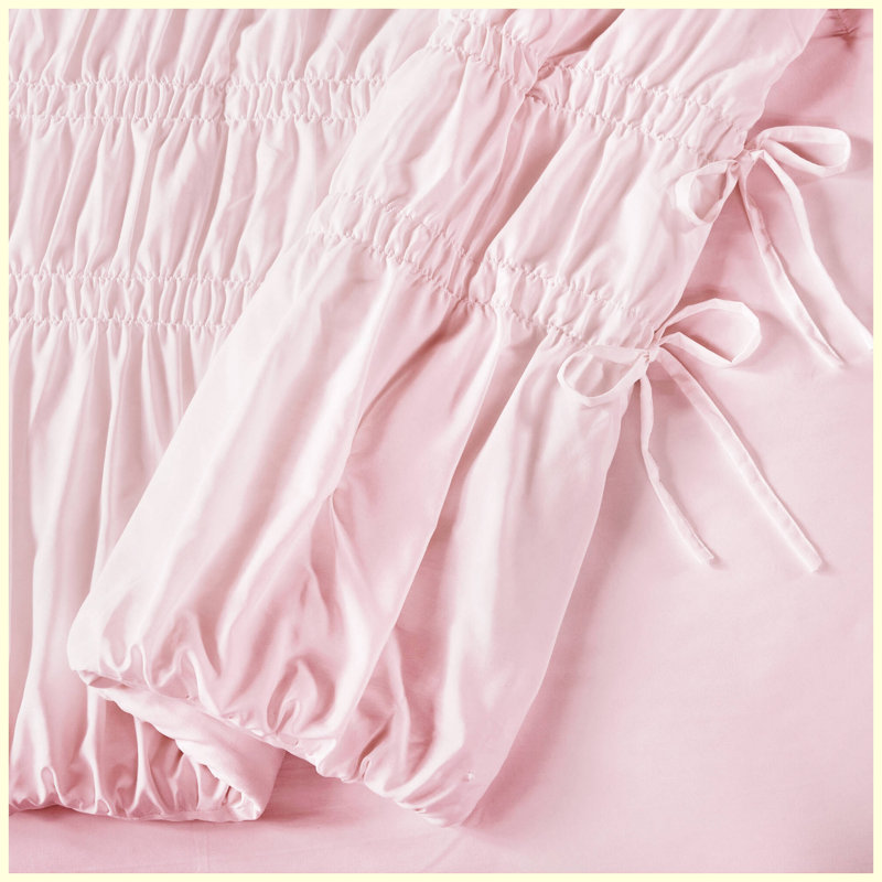 5-Piece Full/Queen Solid Pink Comforter Set