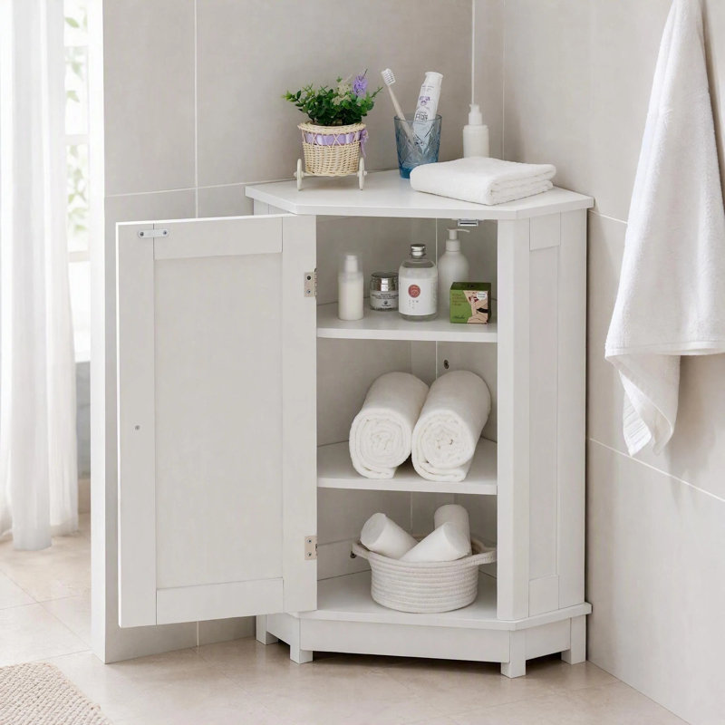 Armoire de rangement de plancher autoportante 31,4 "H avec tablette réglable, Blanc
