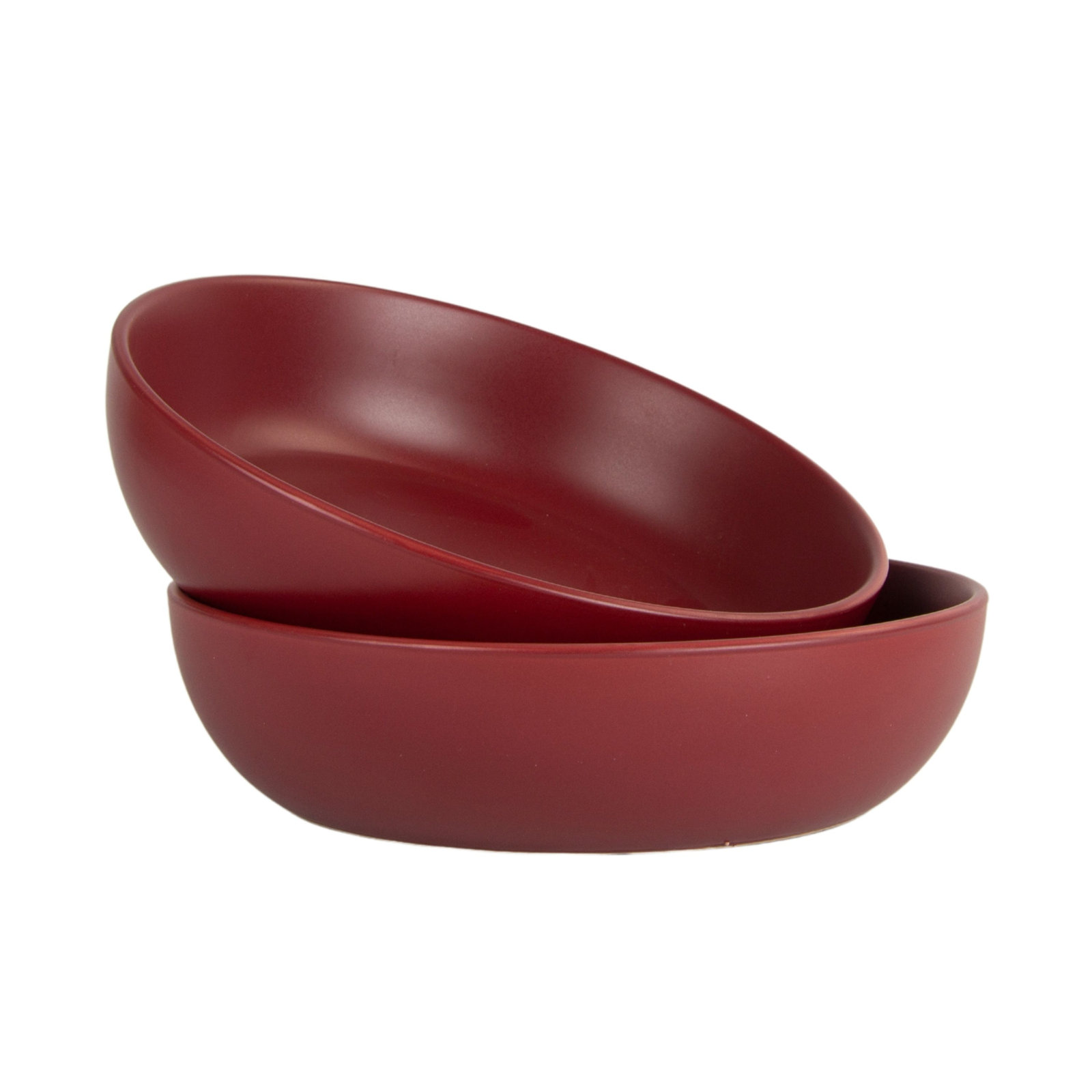 Wazee Matte Serving Bowl, Red