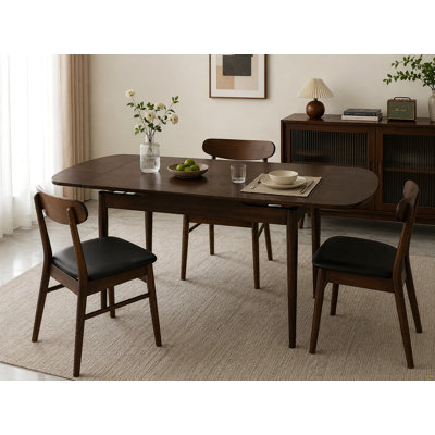Solid Wood Extendable Dining Table Expandable Kitchen Table for 4-10 People 47.2"L-63"L Expandable Table for Dining Room, Kitchen, Living Room