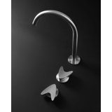 Acquaco Linki Arrow Deck Mount Three-Hole Two Handle Bathroom Lavatory Faucet with 5-7/8'' Spout Reach
