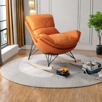 Chaise berçante en métal au carbone