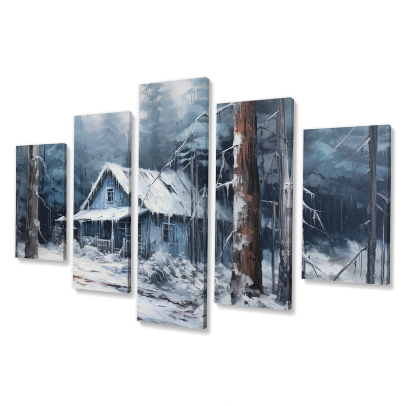 Winter Snow Marvels II - Art mural sur toile, 5 panneaux