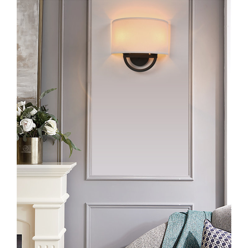 Appliques murales blanches en tissu, Noir mat, Noir mat