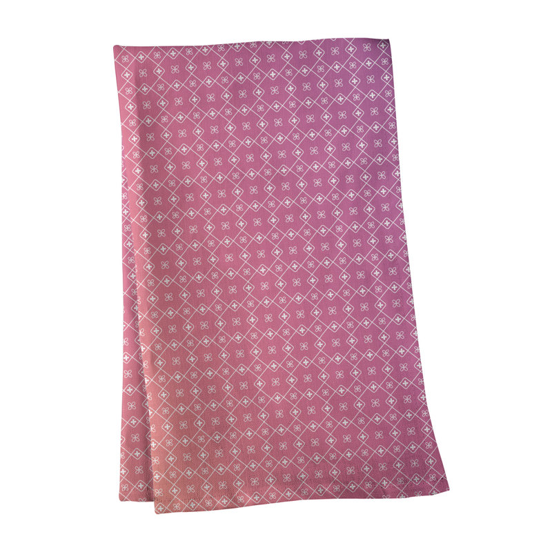 Serviette à thé à motif napperon, Polyester sergé, Rose