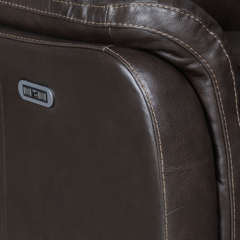 Aonghus Upholstered Power Recliner, Dark Brown