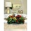 Holiday Candleholder Arrangement with Evergreens and Pinecones