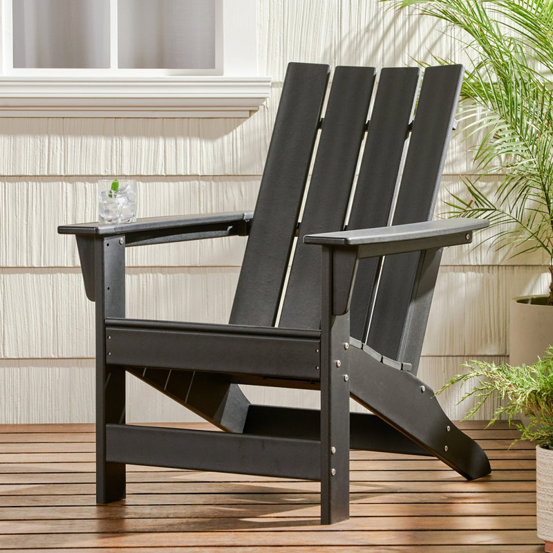 Anastagio Outdoor Adirondack Chair, Black