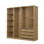 Armoire sans porte en bois avec tablettes et 3 tiroirs-793499267