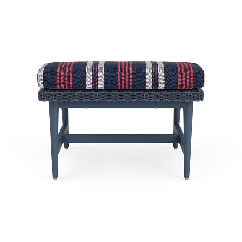 Cascade Outdoor Ottoman, Berkely Hall Navy, Denim Blue