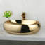 Ensemble de lavabo vasque en céramique or 23 pouces avec robinet cascade et bonde escamotable