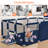 71"x48" Baby Playpen Sturdy Safety Play Yard Activity Center with Basketball Hoop and Football Net-94468286