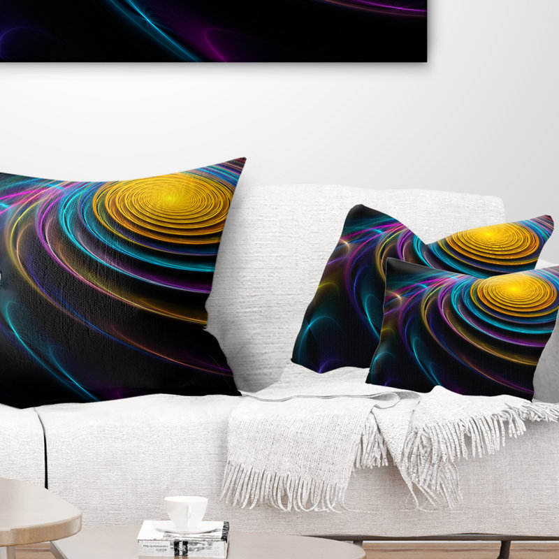  Coussin lombaire abstrait à motif de cercles volumineux colorés 3D