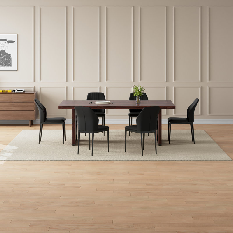 Ensemble de table de salle à manger 7 pièces pour 6 à 8 personnes, table de cuisine rectangulaire avec 6 chaises pour la salle à manger