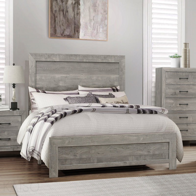 Mobilier de chambre à coucher tête de lit tête de lit 1 pi, Gris, Grand lit