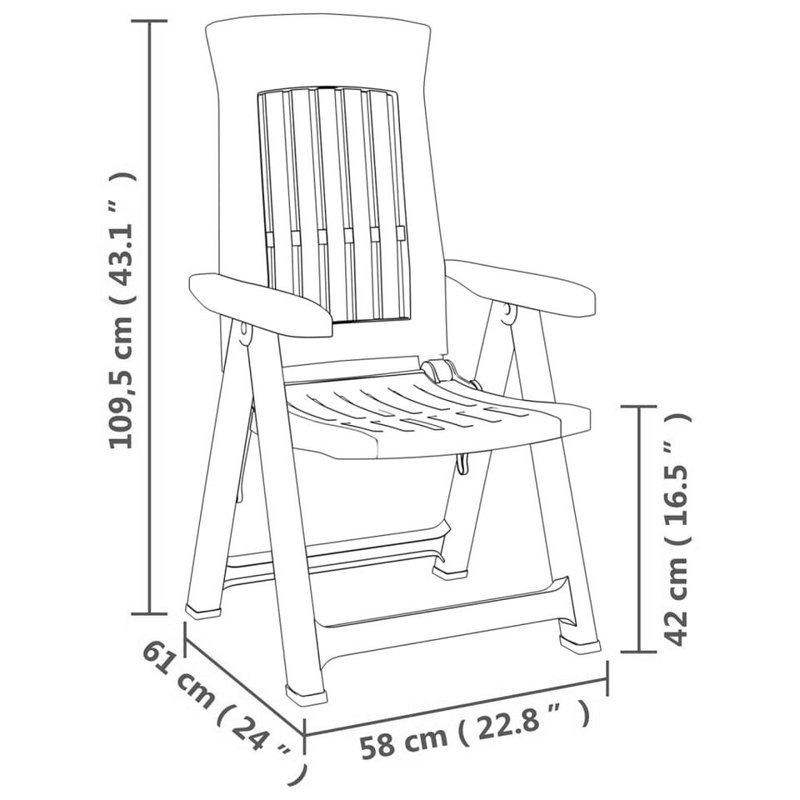 Chadwyck Plastic Patio Folding Chair Folding Chair Set, White