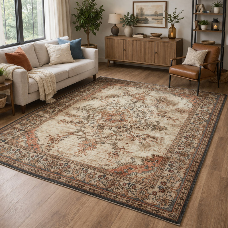 Oriental Machine Tufted Shag Area Rug, Rectangle 160 x 230 cm