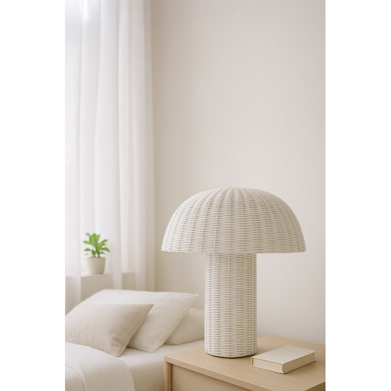 Iron Lamp Large White, 16" H x 15" W x 15" D