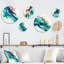 Ensemble de 5 décorations murales Tropical Turquoise Joyfulness III