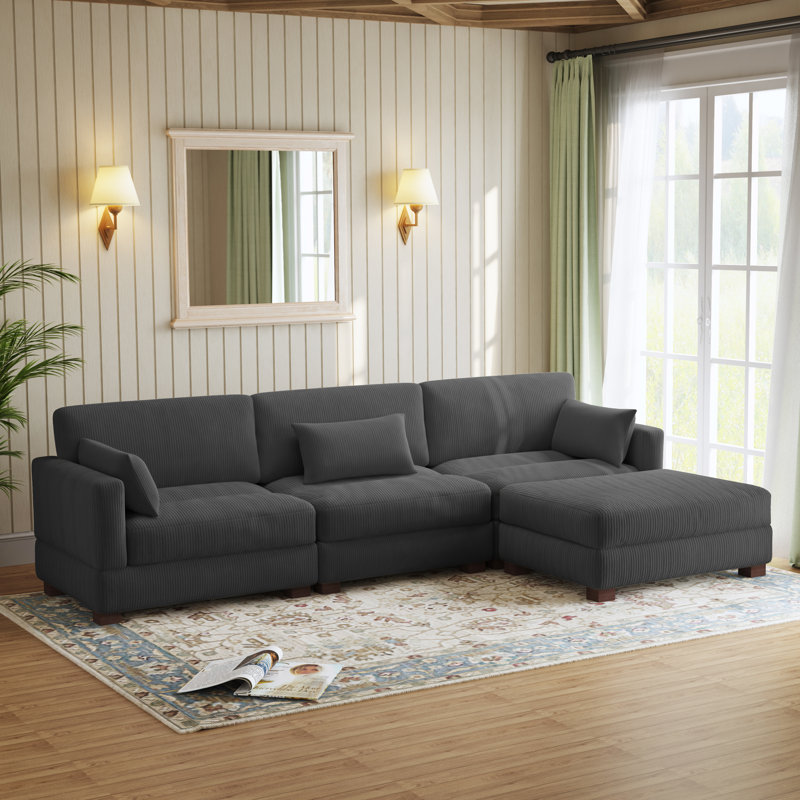 Maelina Reversible Modular Corner Sofa, Grey