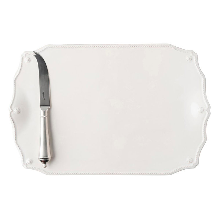 Berry & Thread 15" Serving Board with Knife - Whitewash