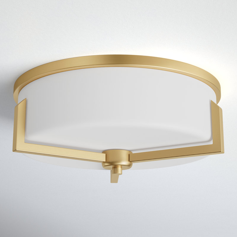 Rosolio Glass Flush Mount, Satin Brass