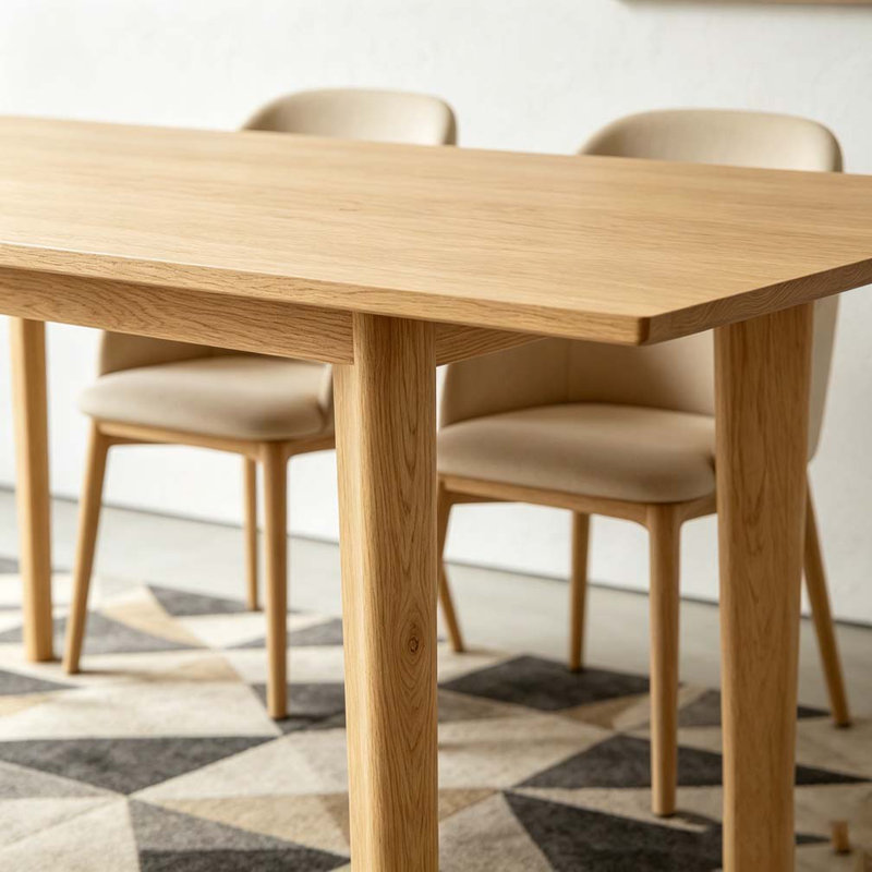 60" Rustic Farmhouse Dining Table, Natural