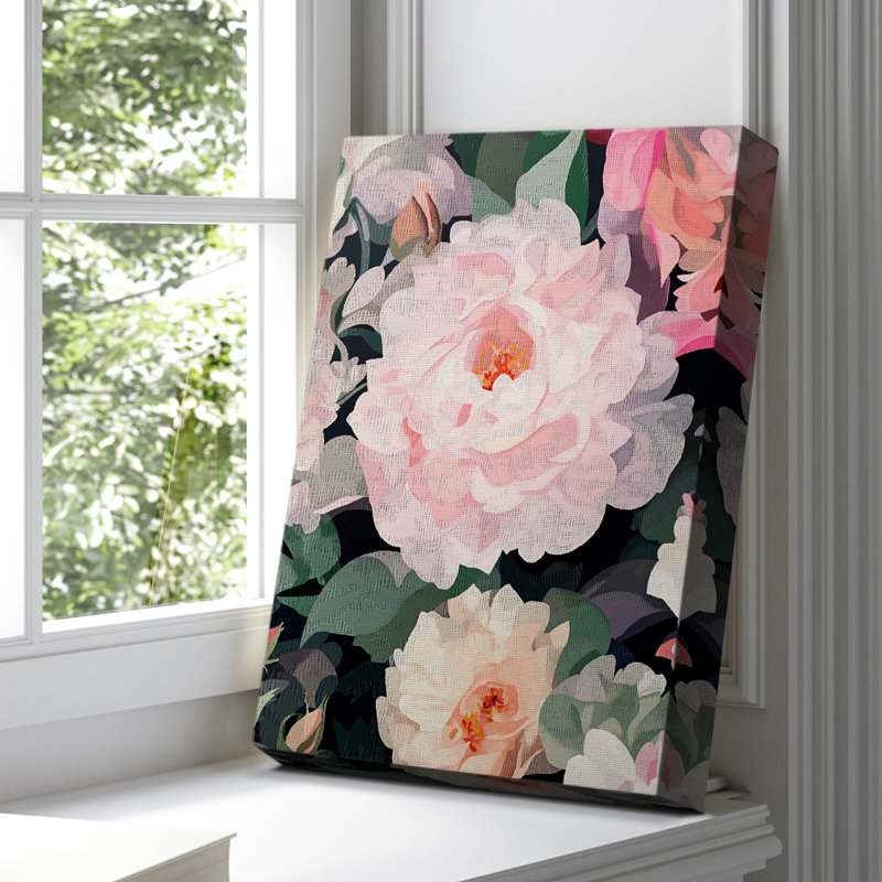 Toile tendue avec motif floral CXCI, H 60 po x l 40 po
