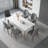 White Rectangular Sintered Stone tabletop with Solid wood Dining Table For Dining Room/Kitchen-245955141