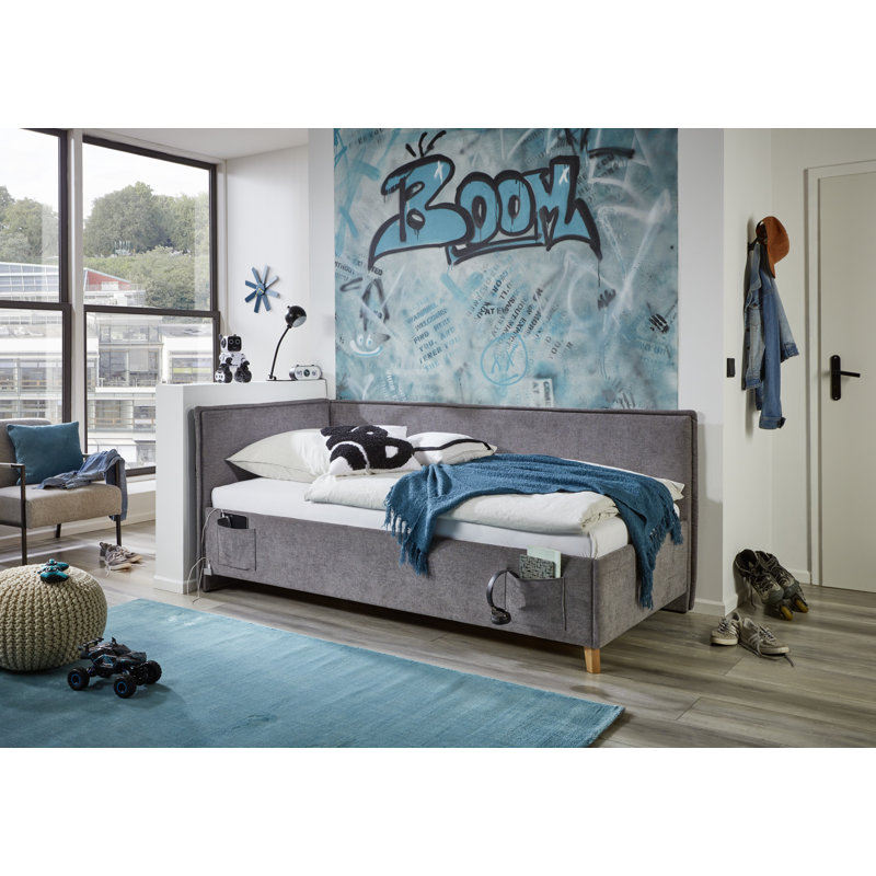 Chickerell Storage Bed, 120 x 200cm, Grey/Brown/Blue