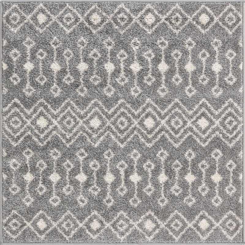 Somerville Geometric Indoor Rug, Runner 3'3" x 16'5", Gray