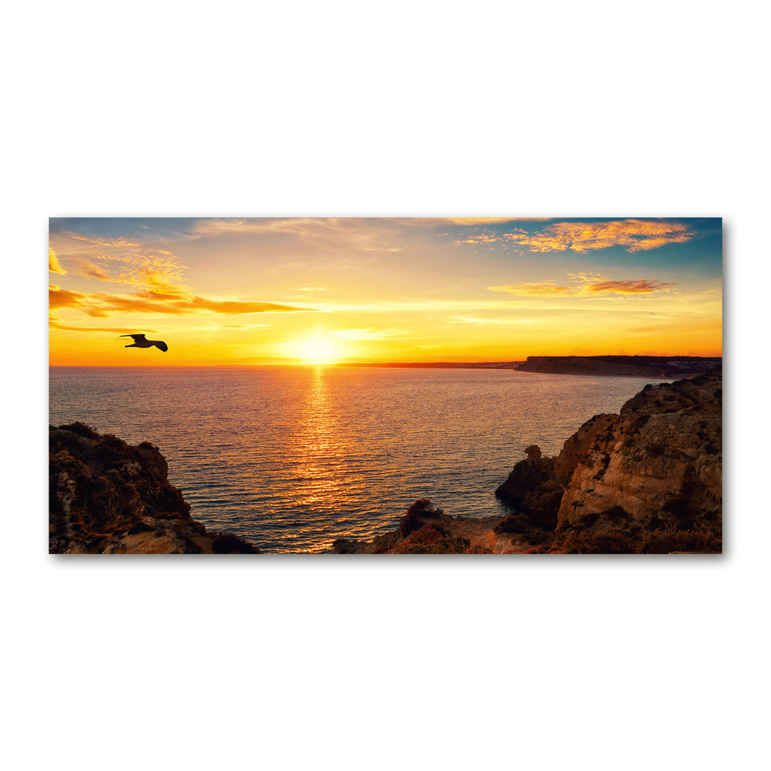 Leinwanddruck - Wandkunst - Drucke auf Leinwand - 140X70 Bild Bildthema: Sonnenuntergang Meer