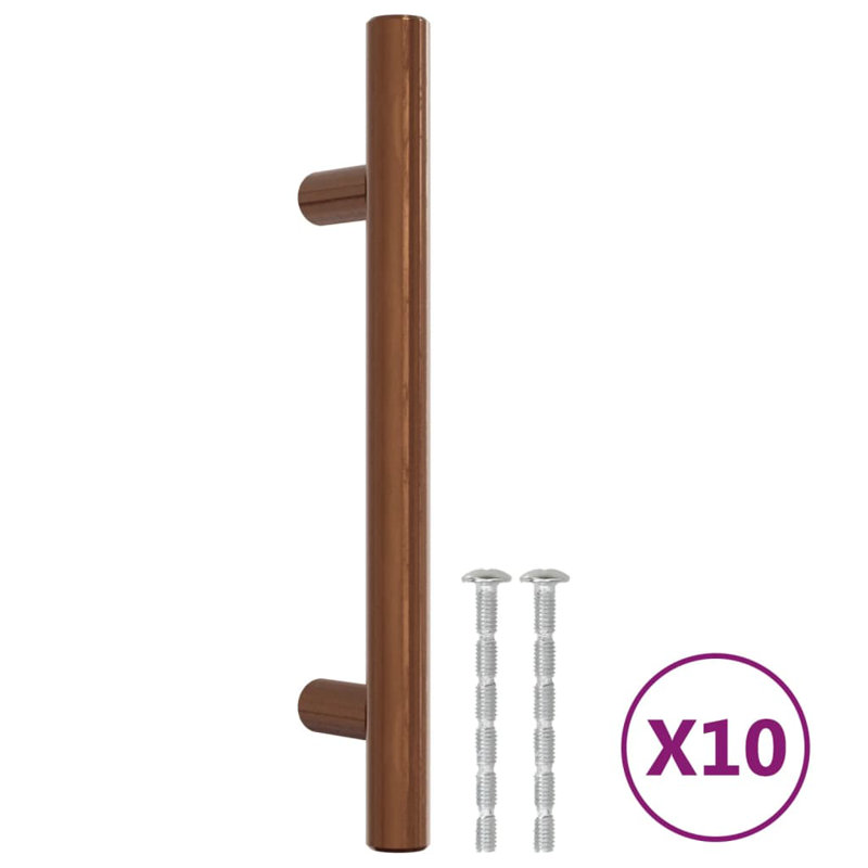 Metro Lane Cabinet Handles 10 Pcs Black 64 Mm Stainless Steel, 96mm, Bronze