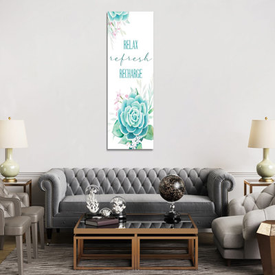 Relax Recharge I 1 Piece Wrapped Canvas Panoramic Wall Art
