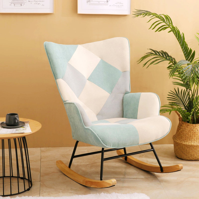 Fauteuil large de 35,4 po Zecharia, Tissu bleu