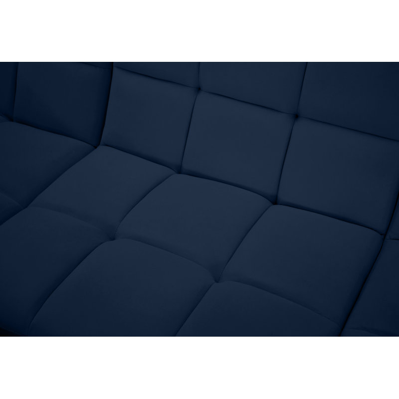 Canapé modulaire en velours 128 po Henar, Velours bleu marine