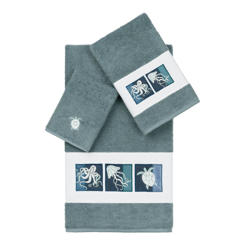 Ensemble de serviettes 3 pièces AVA, Bleu sarcelle, 3 Piece Towel Set