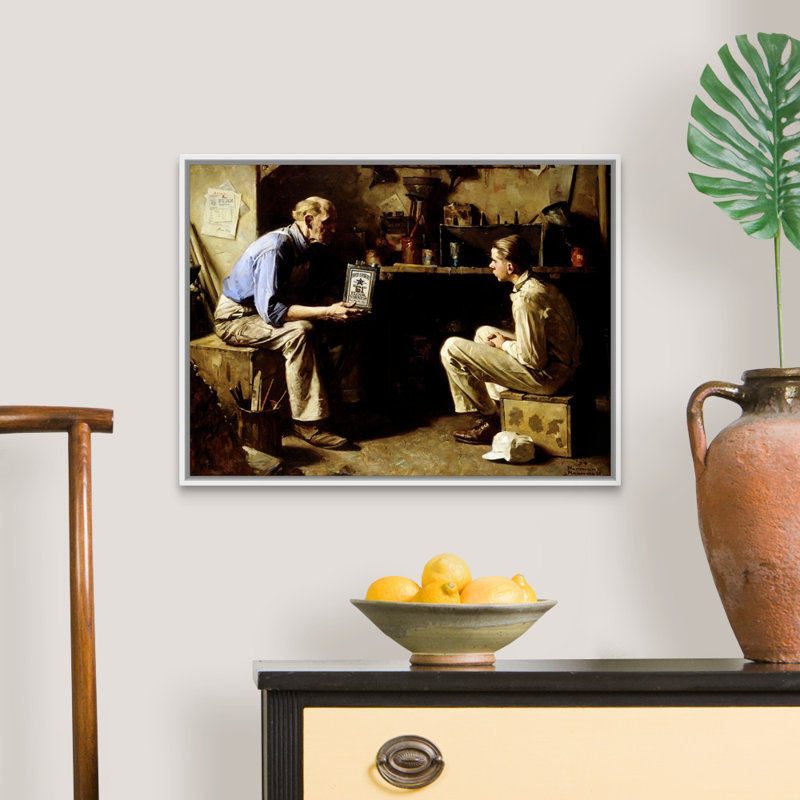 Art mural sur toile Norman Rockwell, Cadre flottant blanc, H 20 po x l 26 po x P 1,75 po