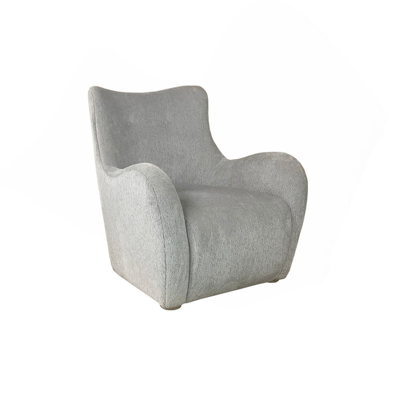 Swivel Accent Chair In Zinc Coloured Fabric