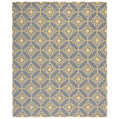 Tapis d'intérieur / extérieur gris / doré à motif géométrique crocheté à la main Ramsgate