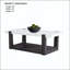 Table basse moderne et moderne avec plateau en faux marbre, parfaite pour rehausser votre salon avec style et fonctionnalité.-303065158