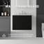 Meuble-lavabo suspendu de 61 cm (24 po) avec lavabo en céramique, portes à fermeture amortie, comptoir et dosseret en marbre reconstitué blanc granit de 1,5 cm (0,6 po), armoire en contreplaqué, noir-133277191