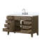 Meuble-lavabo simple en chêne brun 48 po X P 22 po D, dessus en quartz blanc et ensemble de robinet-117980175